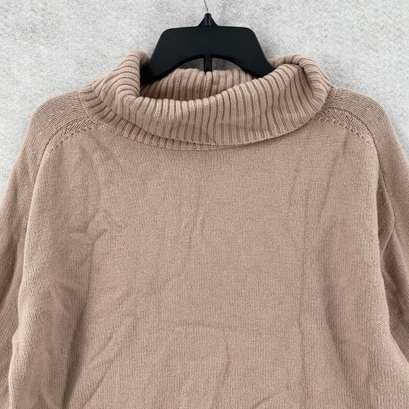 Aritzia Babaton Sweater Womens LARGE Cowl neck Cropped Beige Merino‎ Wool - Picture 3 of 15